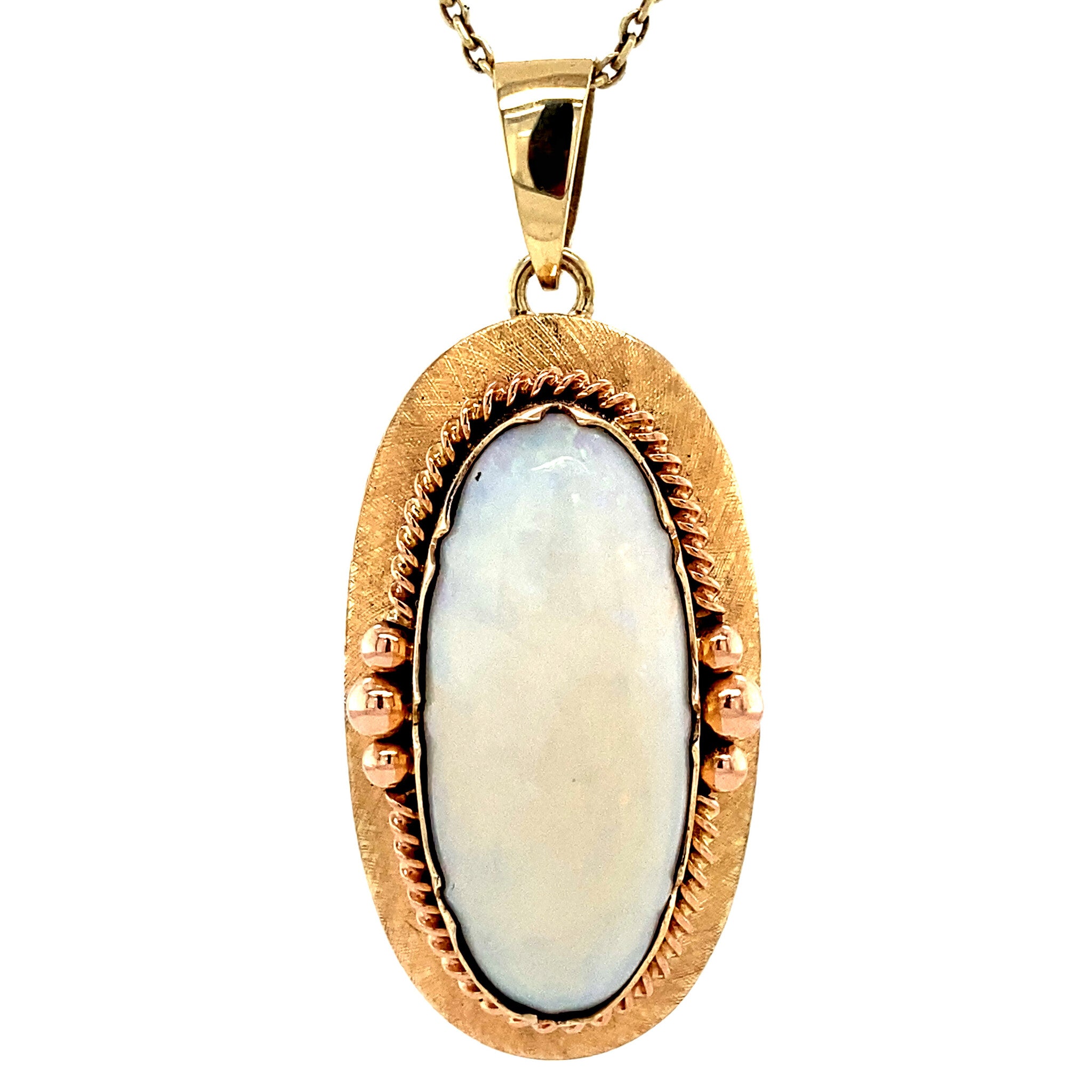 Vintage 14K Gold Pendant with Opal